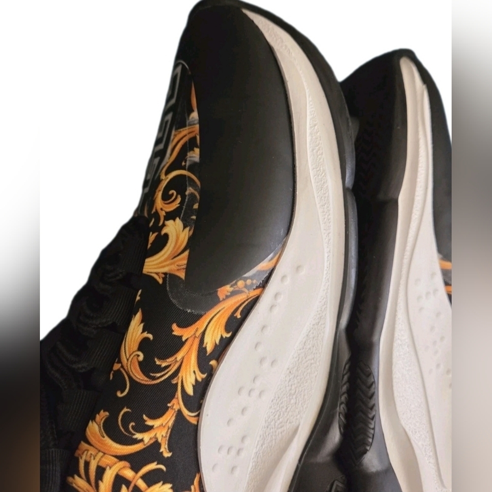 Versace Chain Reaction Baroque Black / Gold Trainers Wmns Size EU 36 US Sz 6 - Picture 8 of 16